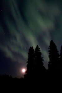 northern lights and the moon / rejoicing hills