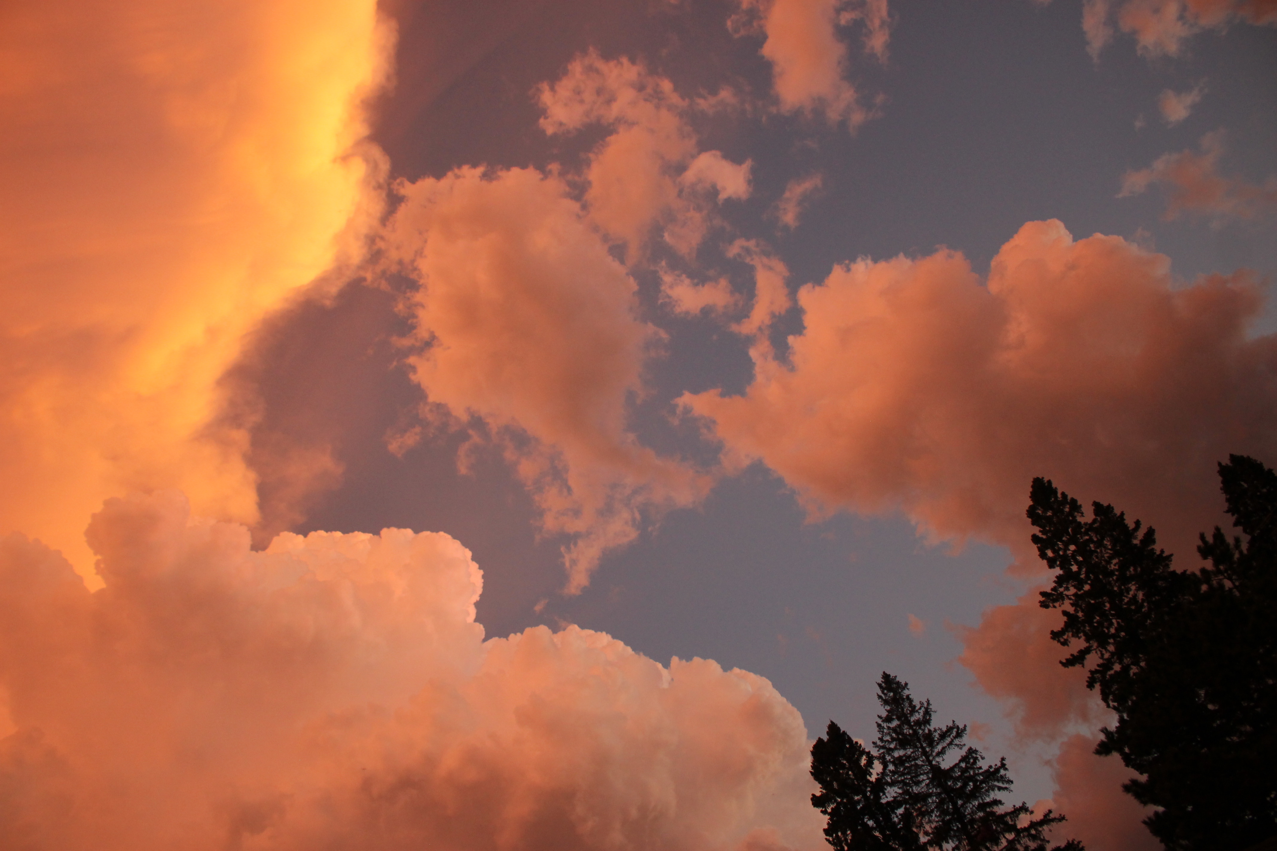 thunderstorm at sunset