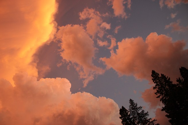 thunderstorm at sunset